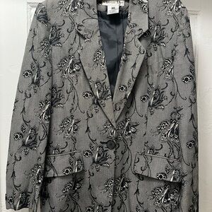 Vintage Dior Black and Gray Patterned Blazer
